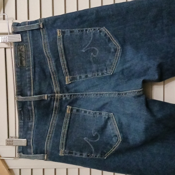 AG Adriano Goldschmied High Rise Stevie Cuff Slim Straight Blue Jeans, Size 25 - Picture 7 of 12